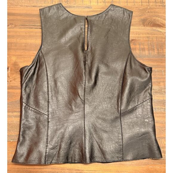 Harley-Davidson Women’s Leather Eagle Appliqué Top Black Red Size M 2002 - Picture 7 of 10